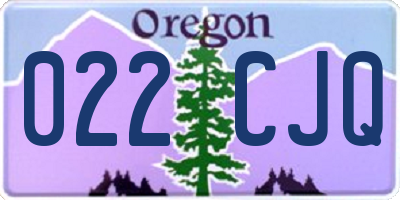 OR license plate 022CJQ