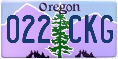 OR license plate 022CKG