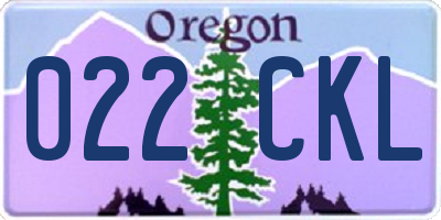 OR license plate 022CKL