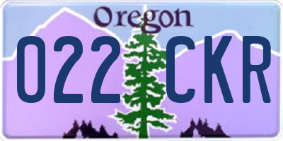 OR license plate 022CKR