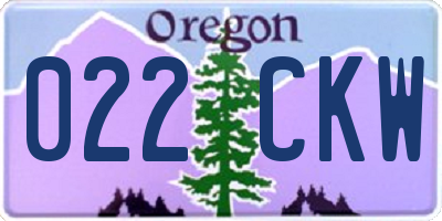 OR license plate 022CKW