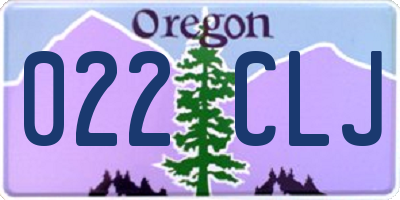 OR license plate 022CLJ