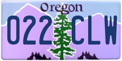 OR license plate 022CLW