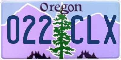 OR license plate 022CLX