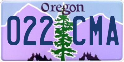 OR license plate 022CMA