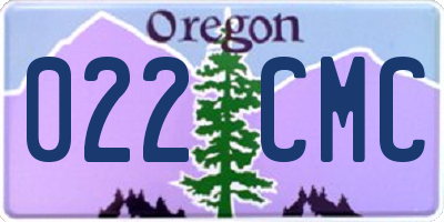 OR license plate 022CMC