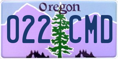 OR license plate 022CMD
