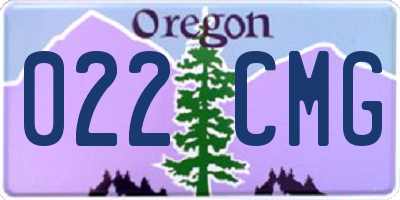 OR license plate 022CMG