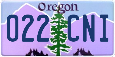 OR license plate 022CNI
