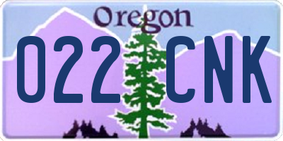 OR license plate 022CNK