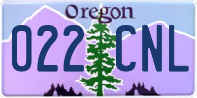 OR license plate 022CNL