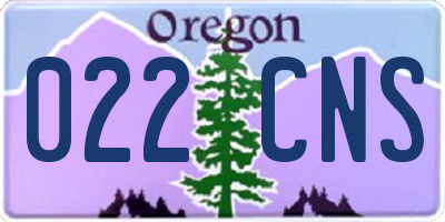 OR license plate 022CNS