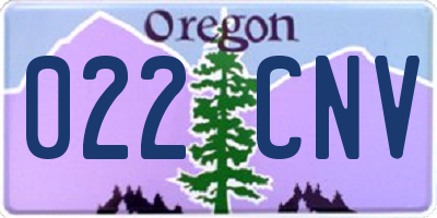 OR license plate 022CNV