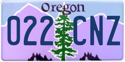 OR license plate 022CNZ