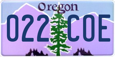 OR license plate 022COE