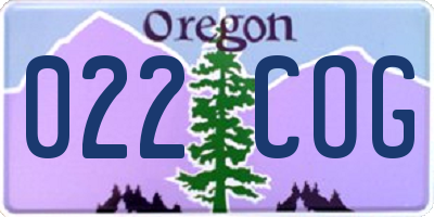OR license plate 022COG