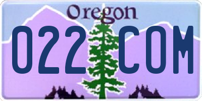 OR license plate 022COM