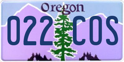 OR license plate 022COS