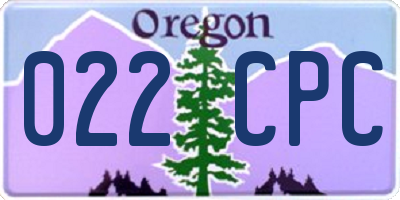 OR license plate 022CPC