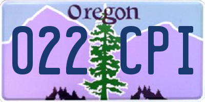 OR license plate 022CPI