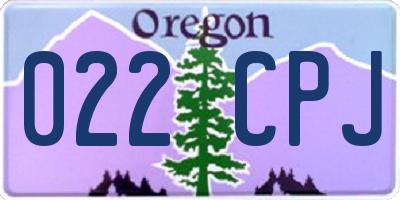 OR license plate 022CPJ