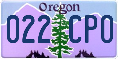 OR license plate 022CPO