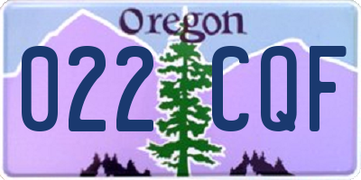 OR license plate 022CQF