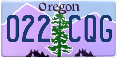OR license plate 022CQG