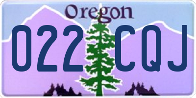 OR license plate 022CQJ