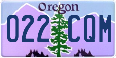 OR license plate 022CQM