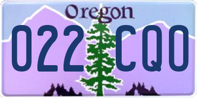 OR license plate 022CQO