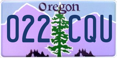 OR license plate 022CQU