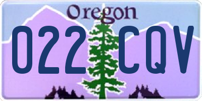 OR license plate 022CQV