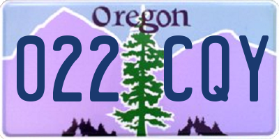 OR license plate 022CQY