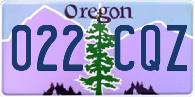 OR license plate 022CQZ