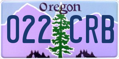 OR license plate 022CRB