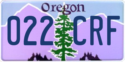 OR license plate 022CRF