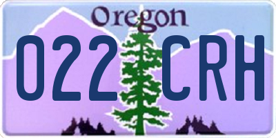 OR license plate 022CRH