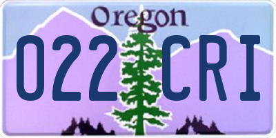 OR license plate 022CRI