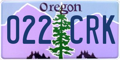 OR license plate 022CRK