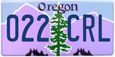 OR license plate 022CRL