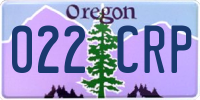 OR license plate 022CRP