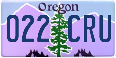 OR license plate 022CRU