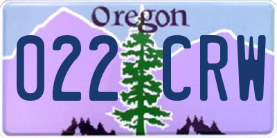 OR license plate 022CRW