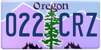 OR license plate 022CRZ