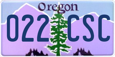 OR license plate 022CSC