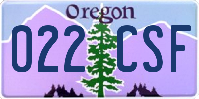 OR license plate 022CSF