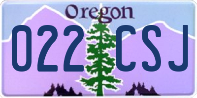 OR license plate 022CSJ
