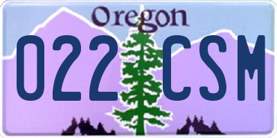 OR license plate 022CSM