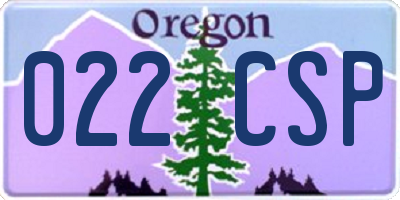 OR license plate 022CSP